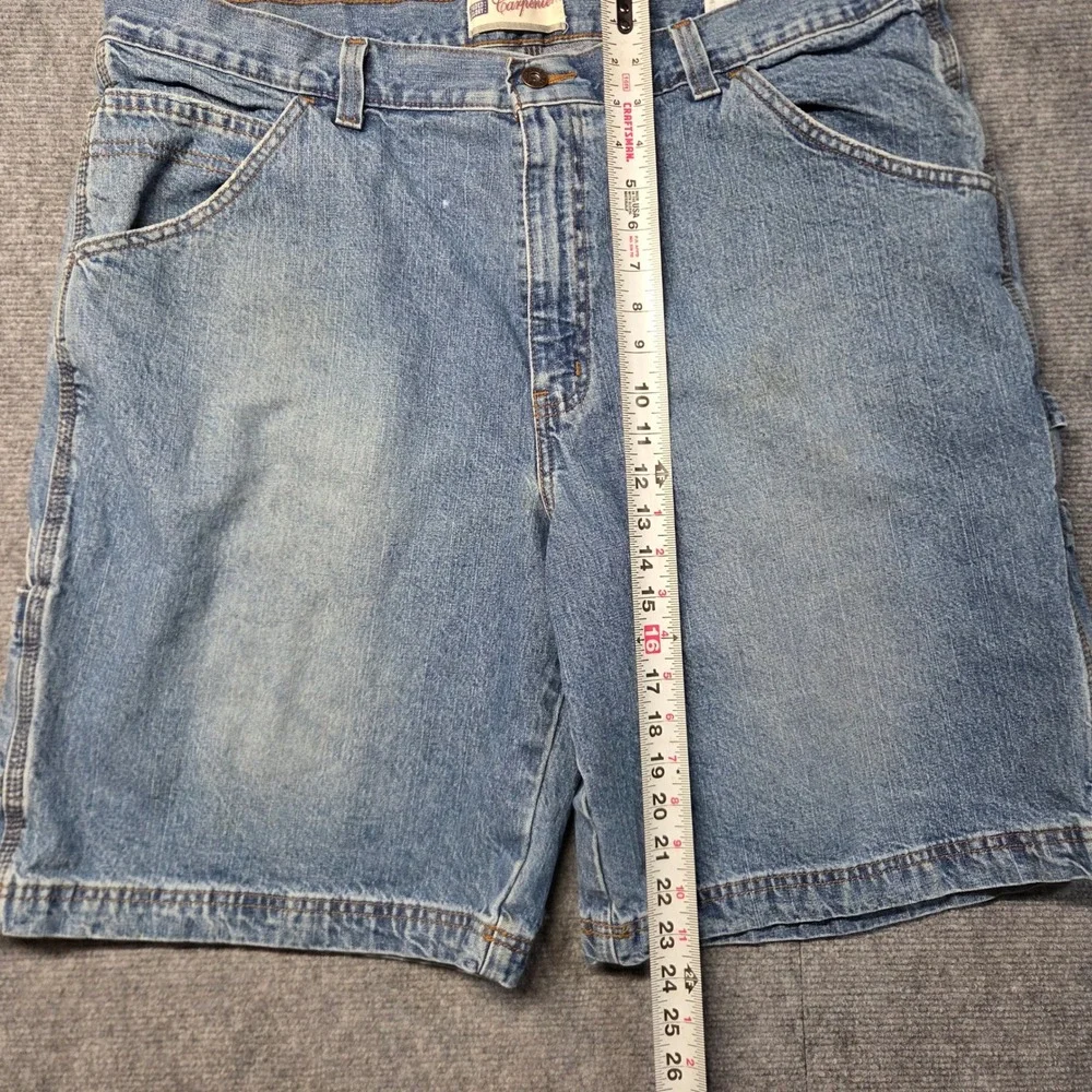 Faded Glory Mens Denim Carpenter Shorts Blue Size 40 Workwear Utility PFG-3970